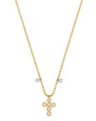 Meira T 14k Yellow & White Gold Diamond Cross Necklace, 18
