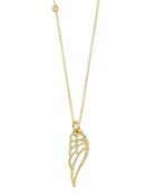 Own Your Story 14k Yellow Gold Nature Diamond Wing Pendant Necklace