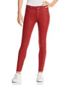 Paige Coated Hoxton Ankle Peg Skinny Jeans In Heartthrob Luxe