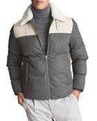 Reiss Ball Quilted Colorblock Puffer Jacket