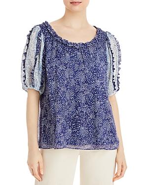 Single Thread Pleated Puff Sleeve Top