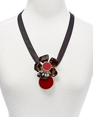 Marni Metal Flower & Resin Pendant Necklace, 21