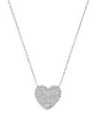 Bloomingdale's Pave Diamond Heart Pendant Necklace In 14k White Gold, 0.85 Ct. T.w. - 100% Exclusive