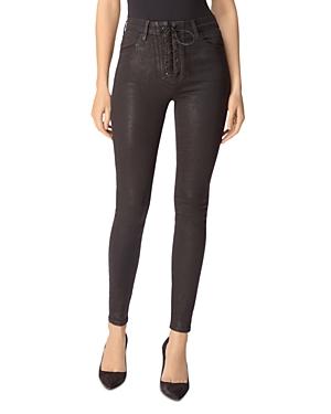 J Brand Lace-up Ultra Skinny Jeans In Coated Vendetta