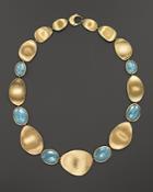 Marco Bicego 18k Yellow Gold Lunaria Collar Necklace With Aquamarine, 18