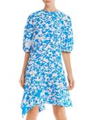 Preen Line Lana Pleated Floral-print Puff Sleeve Dress