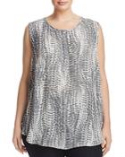 Tart Collections Plus Angelle Snake Print Pleat Top