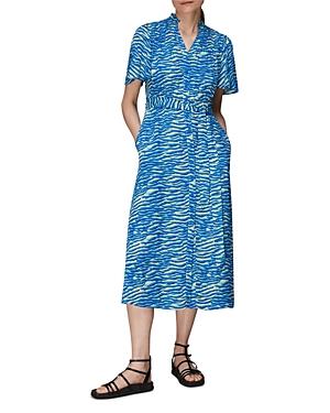 Whistles Seafoam Zebra Midi Dress