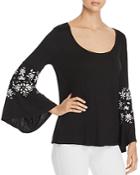 Love Scarlett Embroidered Bell-sleeve Top