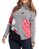 Nic + Zoe Plus Abstract Intarsia Sweater