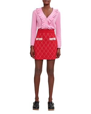 Maje Jade Diamond Mesh Skirt