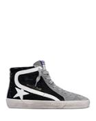 Golden Goose Women's Slide Denim & Suede High Top Sneakers