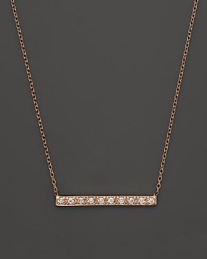Kc Designs Diamond Bar Pendant Necklace In 14k Rose Gold, .10 Ct. T.w.