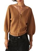 Ba & Sh Hazel Puff Sleeve Cardigan