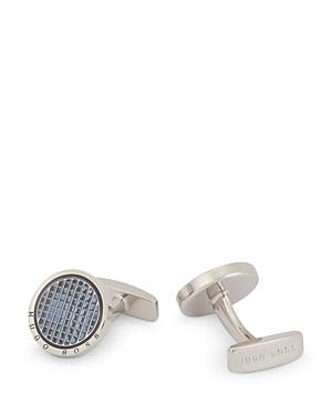 Boss Hugo Boss Scott Engraved Logo Transparent Round Cuff Links
