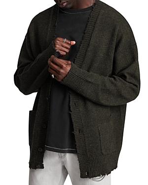 Allsaints Luxor Organic Wool Distressed Relaxed Fit Cardigan