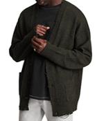 Allsaints Luxor Organic Wool Distressed Relaxed Fit Cardigan