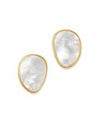 Marco Bicego 18k Yellow Gold Lunaria Mother Of Pearl Stud Earrings