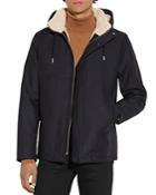 Sandro Deck Jacket Cotton Faux Fur Lined Coat