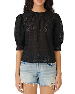 Maje Lilou Eyelet Top With Cutout