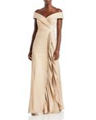 Aqua Off The Shoulder Metallic Gown - 100% Exclusive