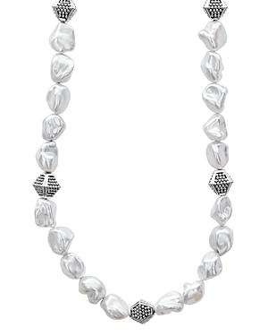 Lagos Sterling Silver Luna Freshwater Keshi Pearl Necklace, 18