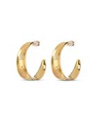 Luv Aj Crystal Statement Hoop Earrings In Gold Tone