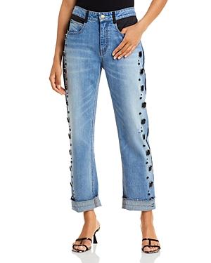 Hellessy Tucker Embellished Boyfriend Jeans In Medium Wash