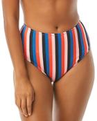 Kate Spade New York Striped High Waist Bikini Bottom