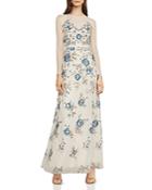 Bcbgmaxazria Embroidered Tulle Gown