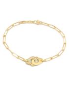 Dinh Van 18k Yellow Gold Menottes Diamond Interlocking Link Bracelet - 100% Exclusive