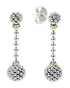 Lagos Sterling Silver Caviar Beaded Drop Earrings With 18k Gold