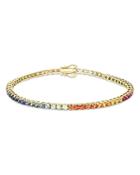 Bloomingdale's Rainbow Sapphire Tennis Bracelet In 14k Yellow Gold - 100% Exclusive