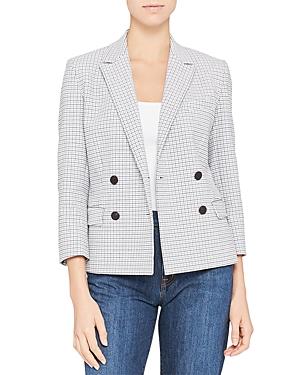 Theory Shrunken Grid Print Jacket