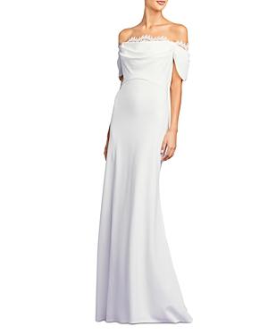 Tadashi Shoji Crepe Off-the-shoulder Gown