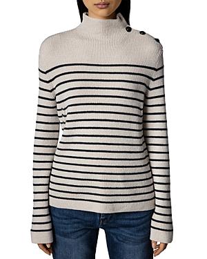 Zadig & Voltaire Sailor Striped Mock Neck Sweater