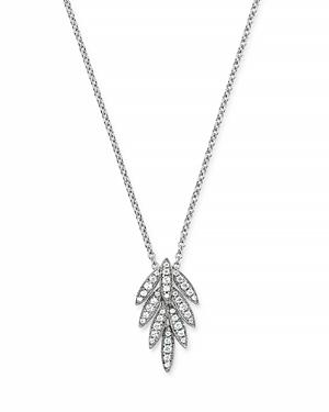 Bloomingdale's Diamond Feather Pendant Necklace In 14k White Gold, 0.20 Ct. T.w. - 100% Exclusive