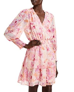 Aqua Abstract V Neck Dress - 100% Exclusive