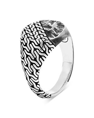 John Hardy Men's Sterling Silver Classic Chain Reticulated Silver Signet Ring