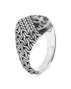 John Hardy Men's Sterling Silver Classic Chain Reticulated Silver Signet Ring