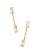 Kendra Scott Juliette Baguette Cubic Zirconia & Chain Drop Earrings In 14k Gold Plated