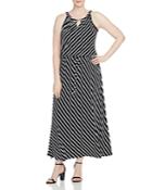 Calvin Klein Plus Diagonal Stripe Maxi Dress