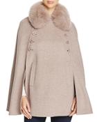 Maximilian Furs Fox Fur Collar Wool & Cashmere Cape - Bloomingdale's Exclusive