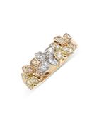 Pasquale Bruni 18k Rose, White & Yellow Gold Ring With White & Champagne Diamonds