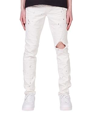 Purple Brand Optic White Distressed Skinny Jeans