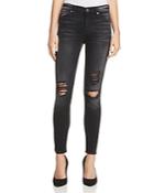 7 For All Mankind The Ankle Distressed Skinny Jeans In Aged Onyx