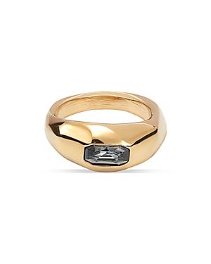 Uno De 50 Shine On Me Cubic Zirconia Sculptural Ring In 18k Gold Plated