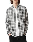 Allsaints Kelross Cotton Plaid Regular Fit Button Down Shirt