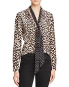 Kate Moss For Equipment Slim Signature Clean Leopard Silk Shirt