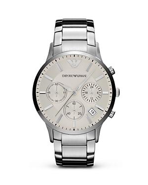 Emporio Armani Silver Stainless Steel Watch, 43mm